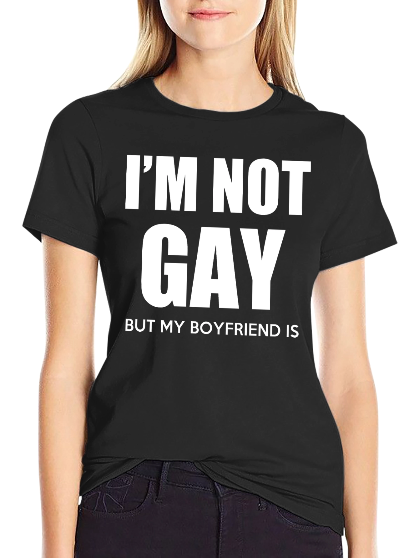 Funny Im Not Gay But My Boyfriend Is T-Shirt