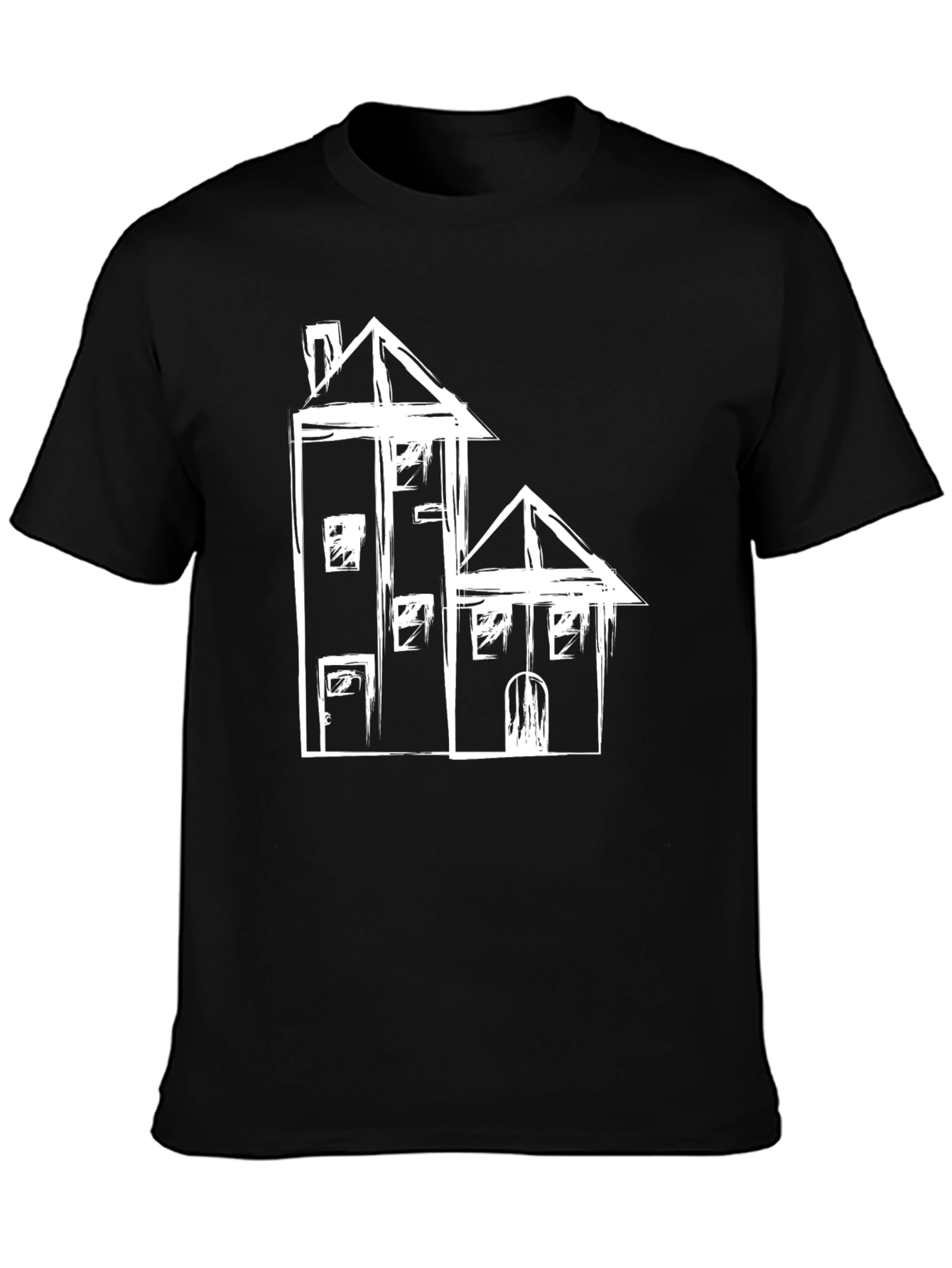 Abstract House Graphic Black Tee