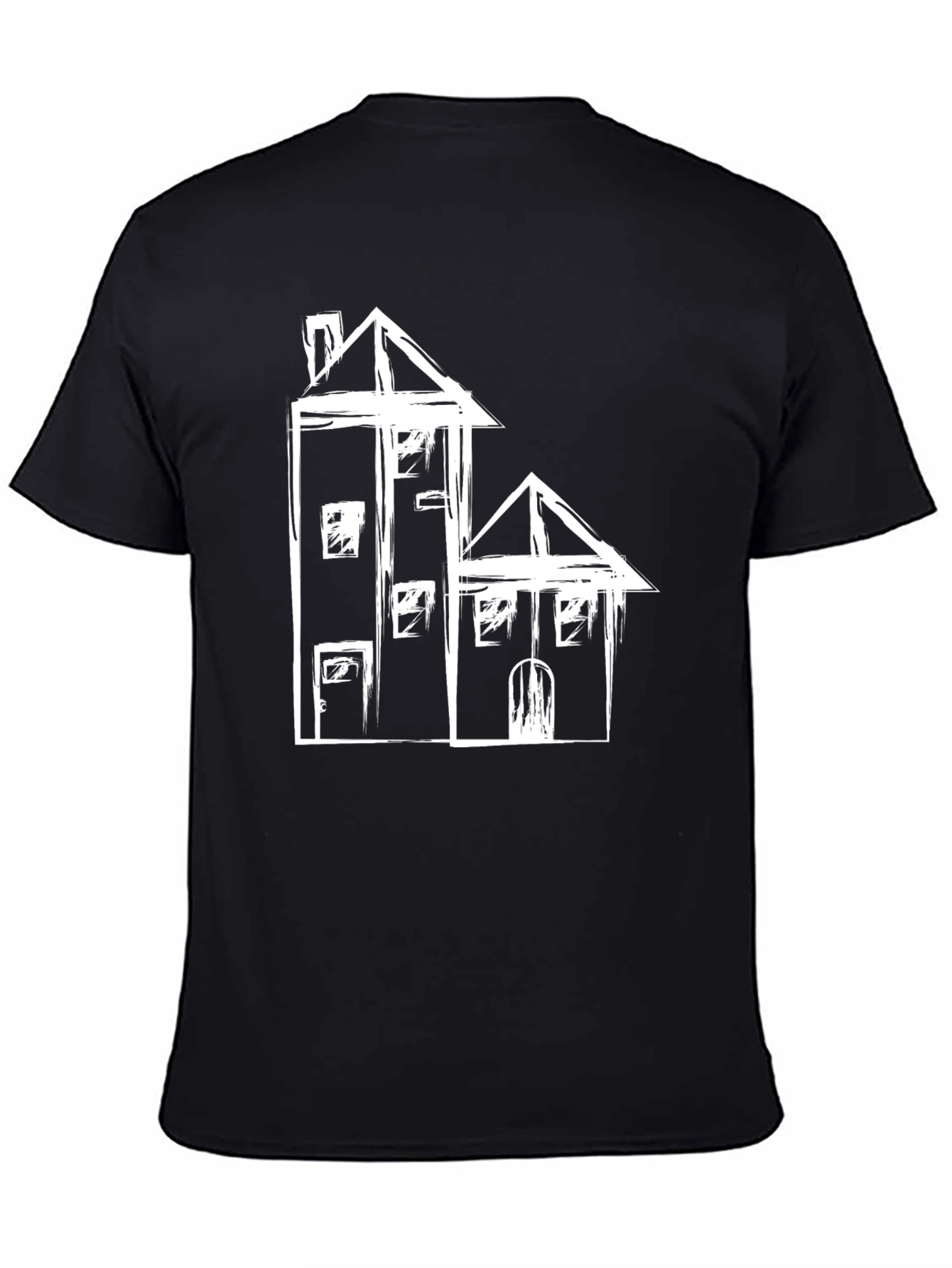 Abstract House Graphic Black Tee