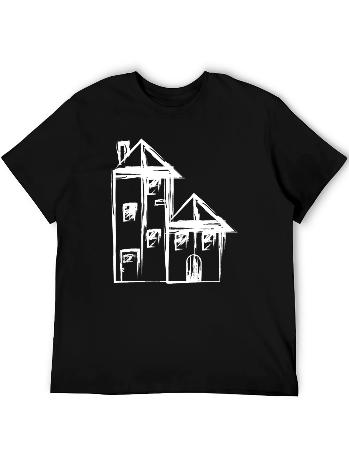 Abstract House Graphic Black Tee