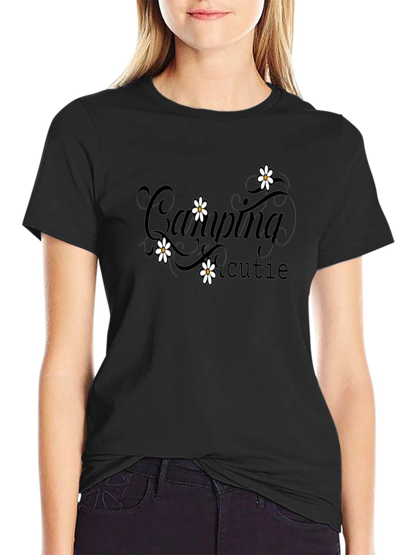 Camping Cutie Graphic Tee - Black