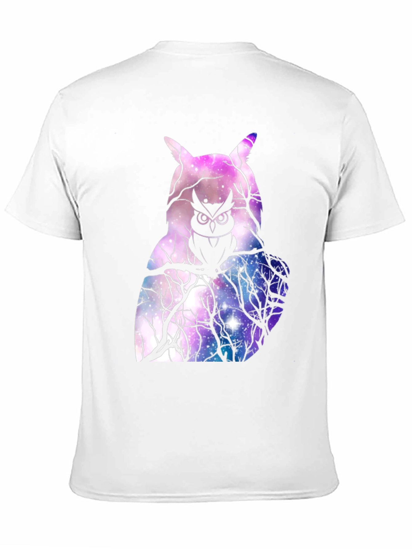 Cosmic Owl Graphic T-Shirt - Galaxy Print Mens Tee