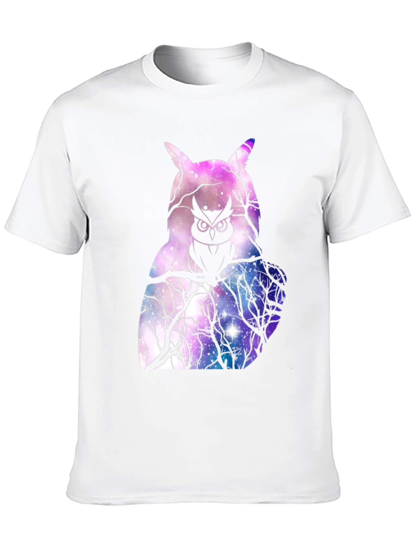 Cosmic Owl Graphic T-Shirt - Galaxy Print Mens Tee