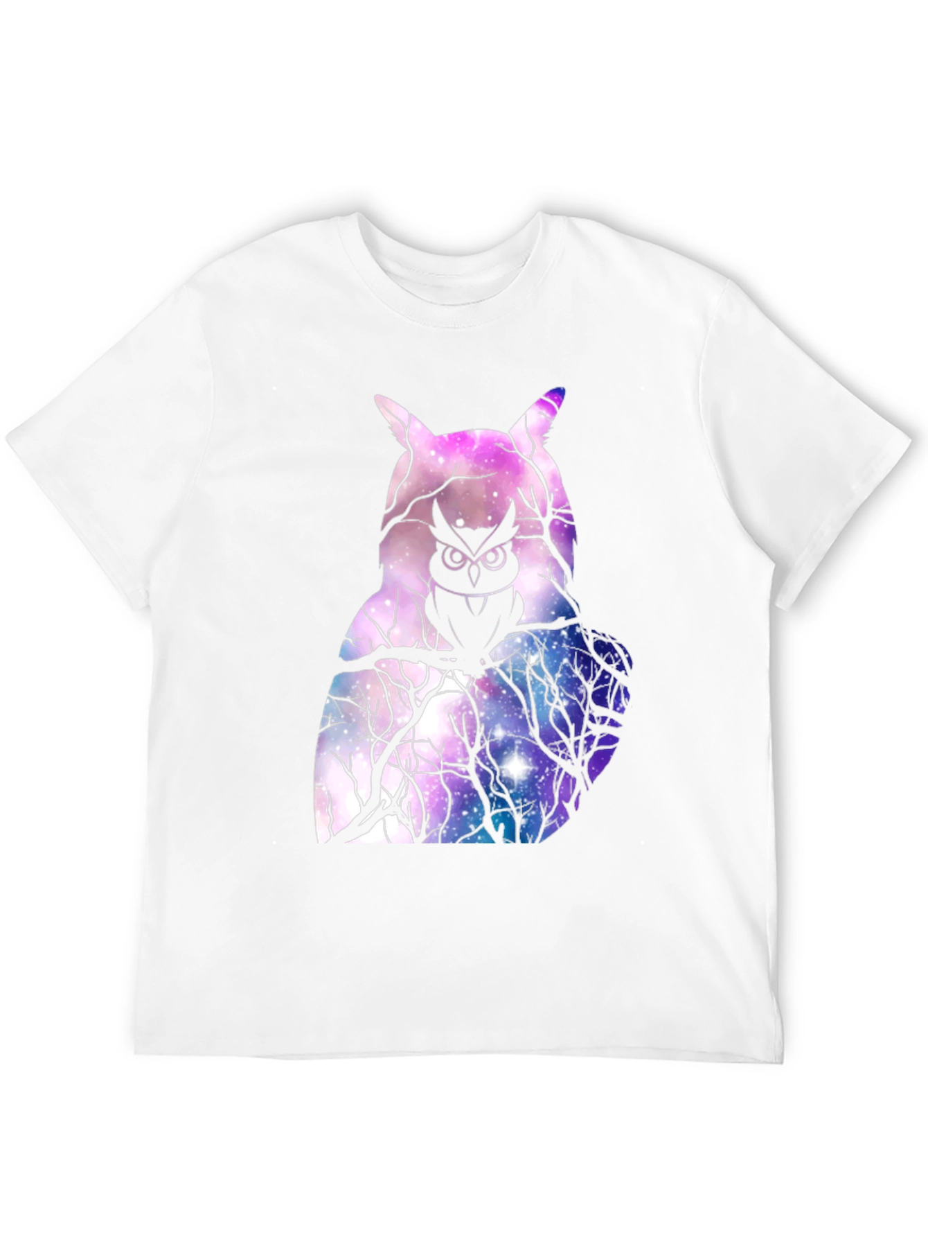 Cosmic Owl Graphic T-Shirt - Galaxy Print Mens Tee