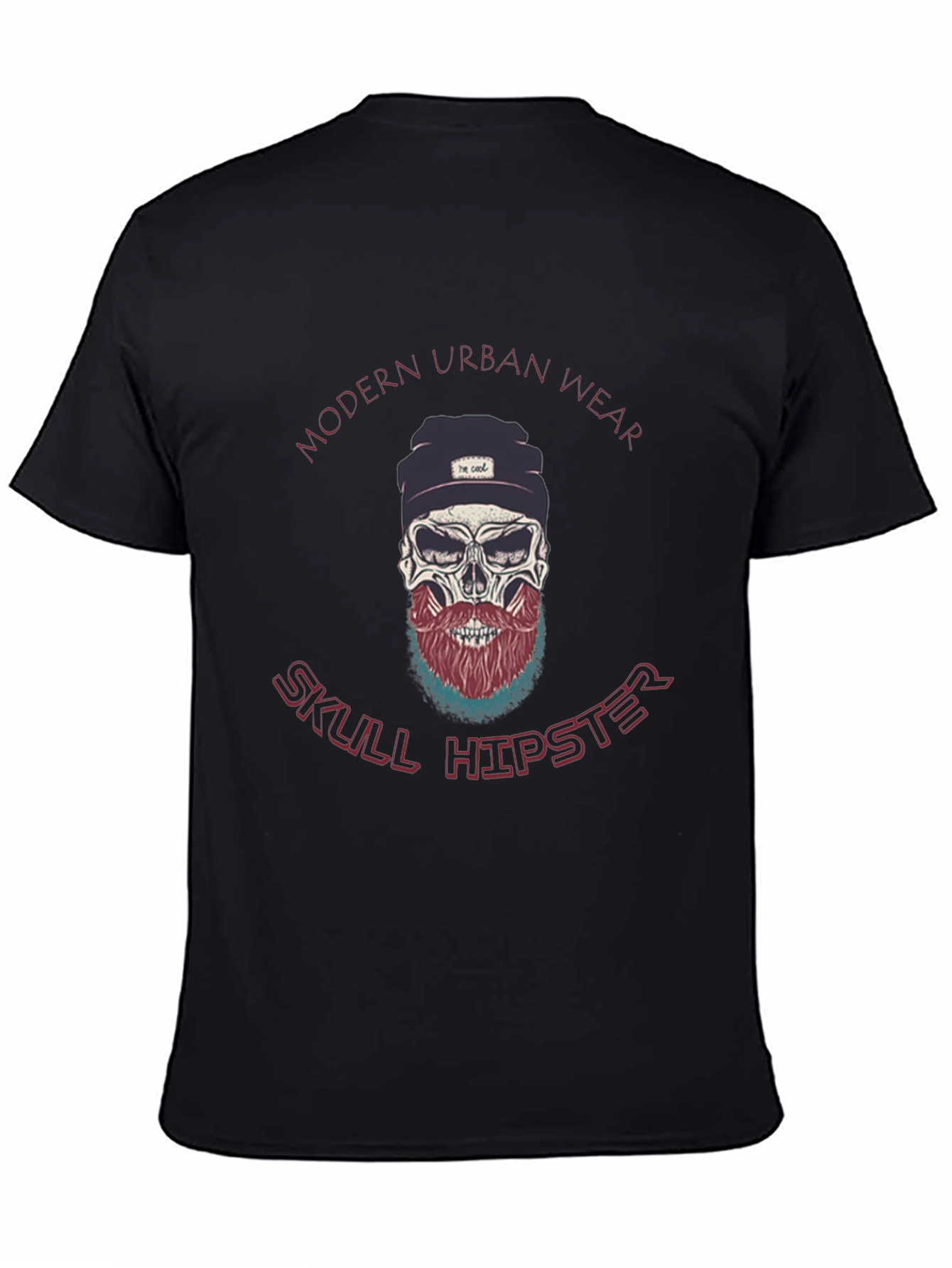 Modern Urban Wear Skull Hipster Black T-Shirt
