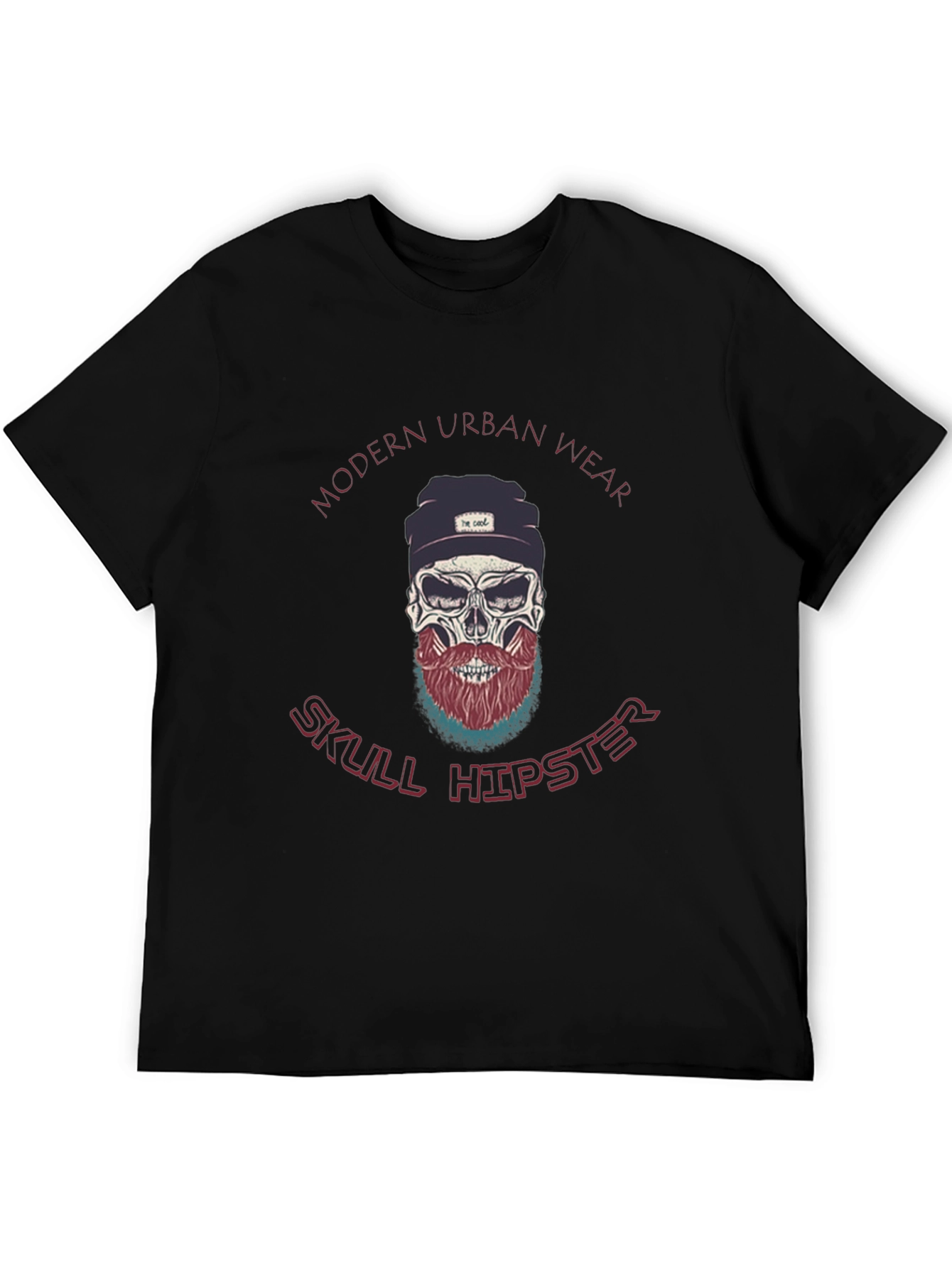 Modern Urban Wear Skull Hipster Black T-Shirt