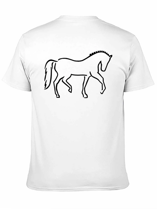 Black Horse Outline Graphic Tee - Equestrian Style