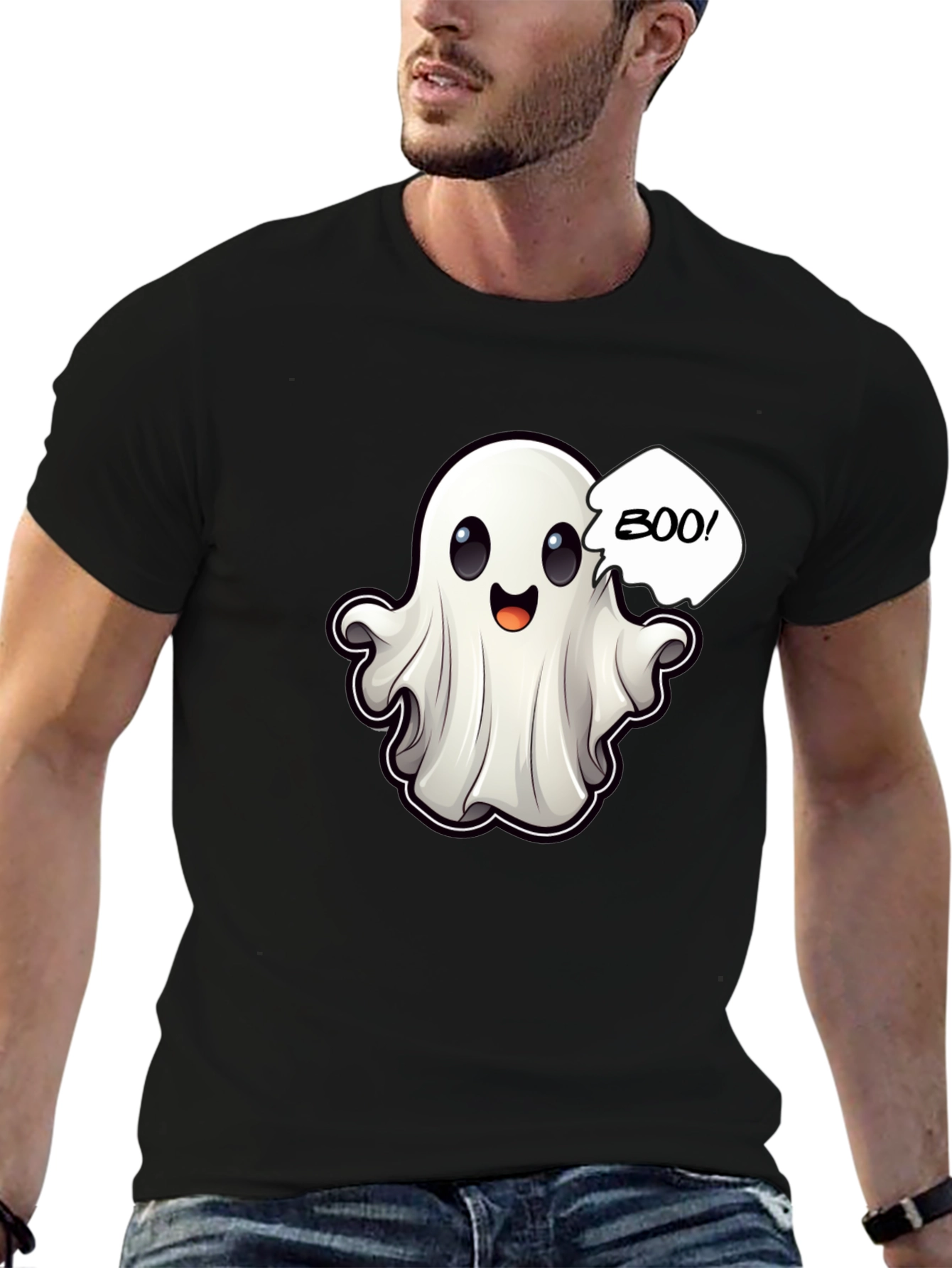 Boo! Ghost Graphic Black T-Shirt