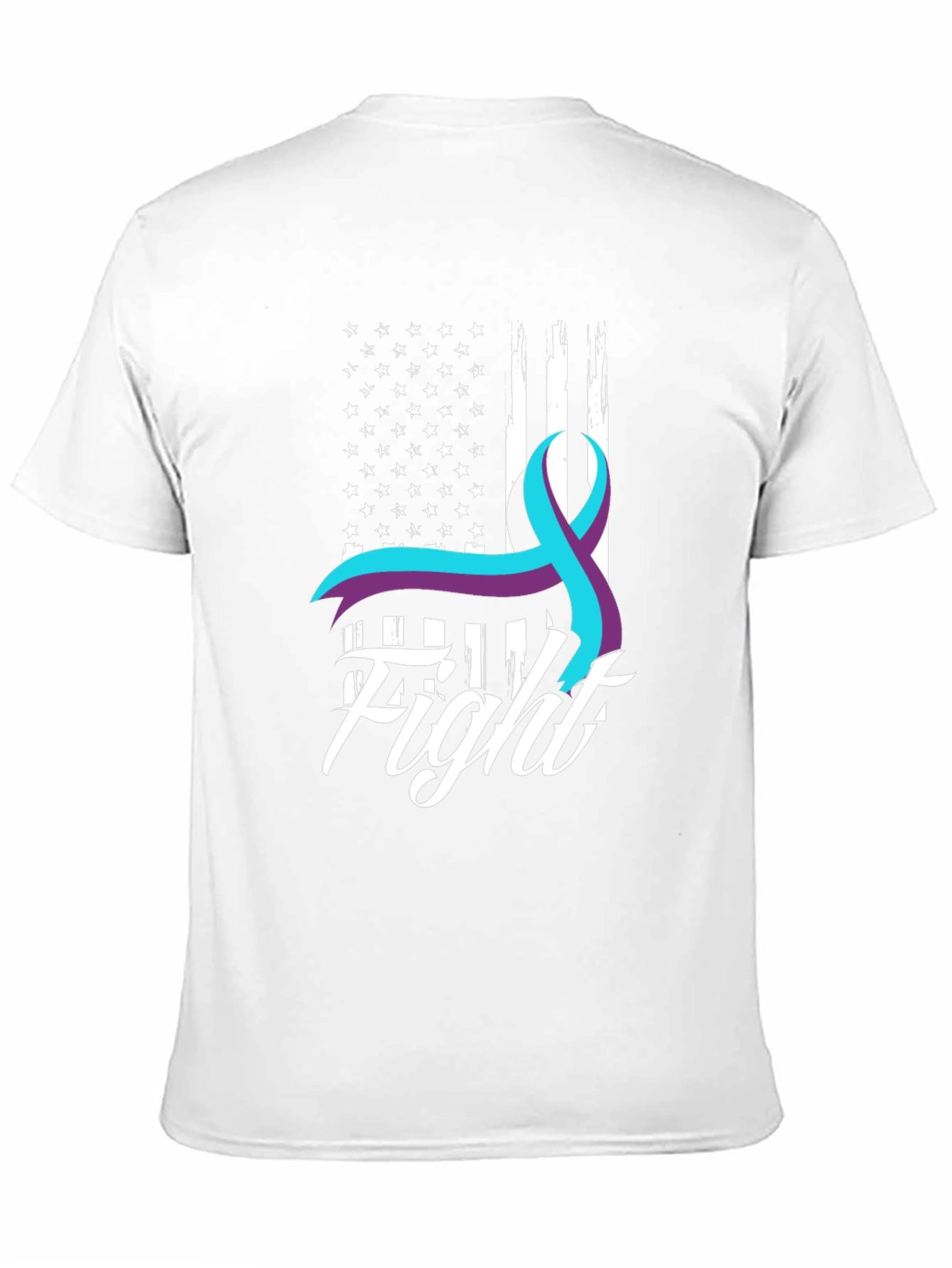Fight T-Shirt Suicide Prevention Awareness Ribbon USA Flag