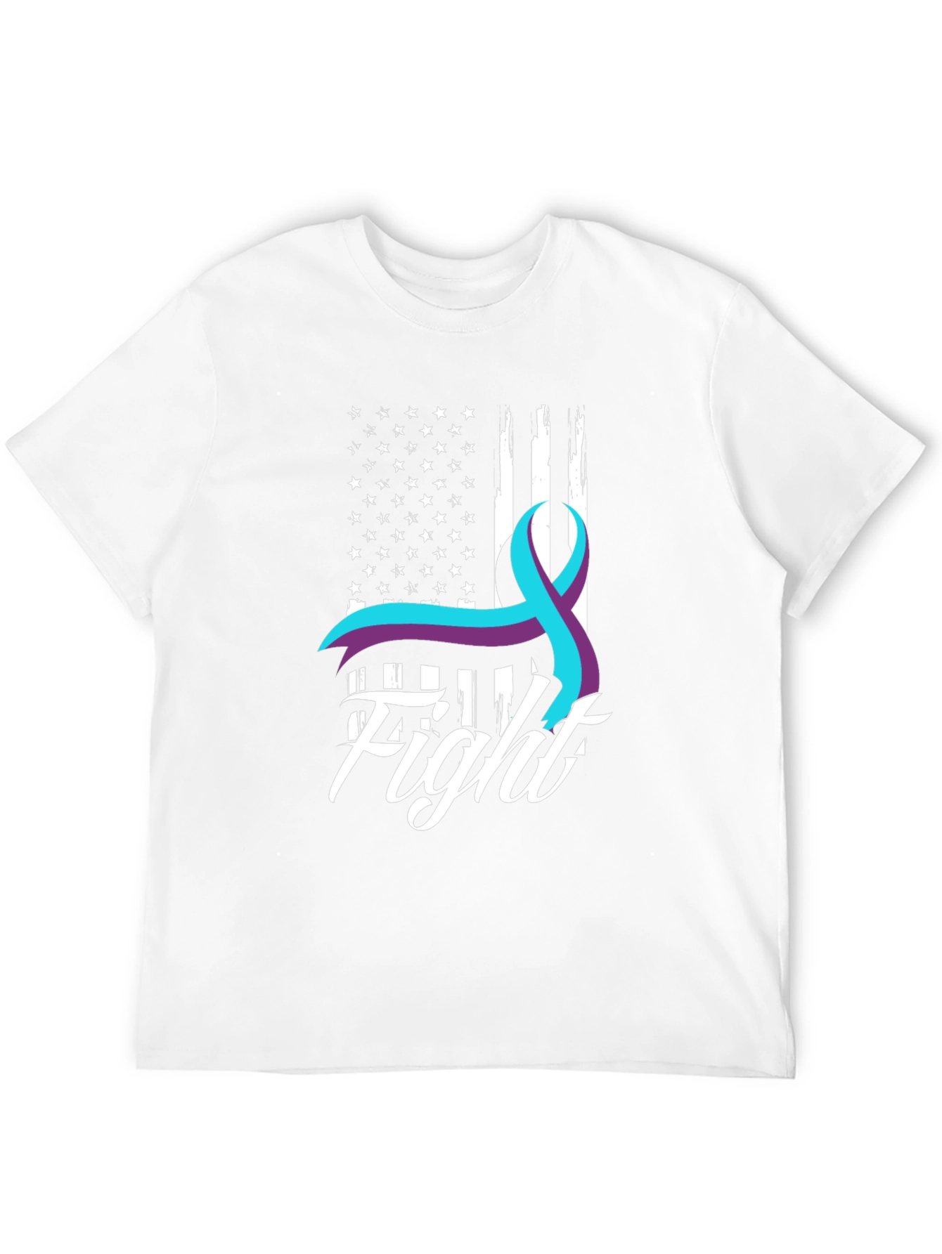 Fight T-Shirt Suicide Prevention Awareness Ribbon USA Flag
