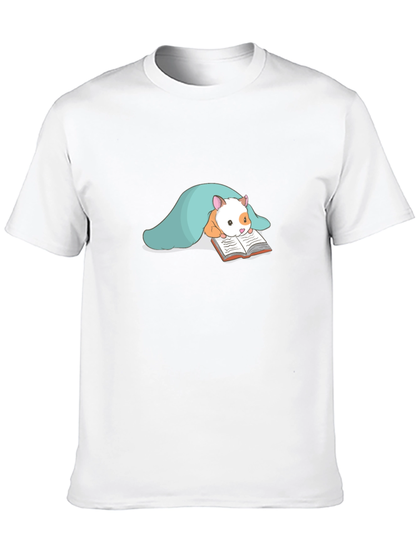 Cute Hamster Reading T-Shirt - Black
