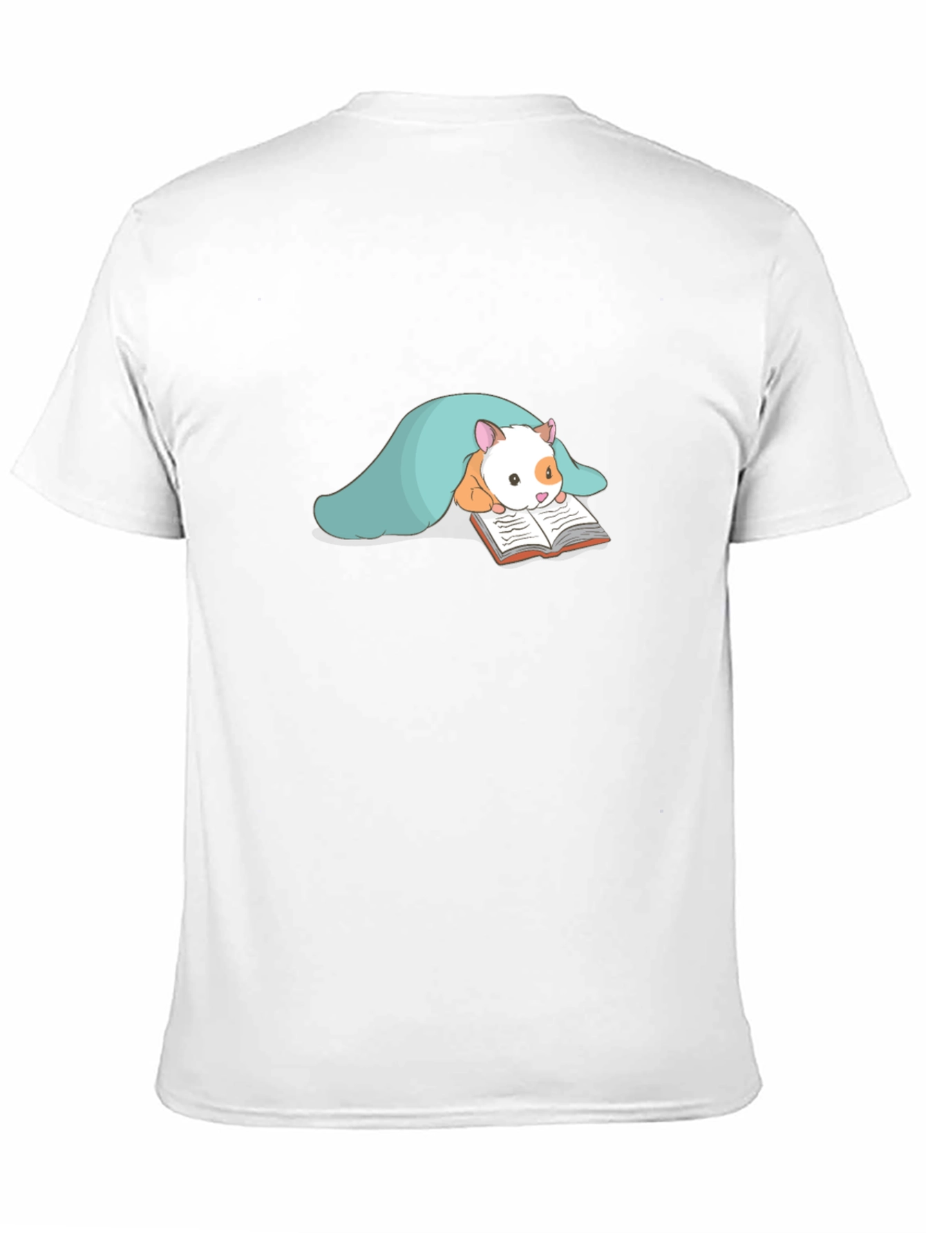 Cute Hamster Reading T-Shirt - Black