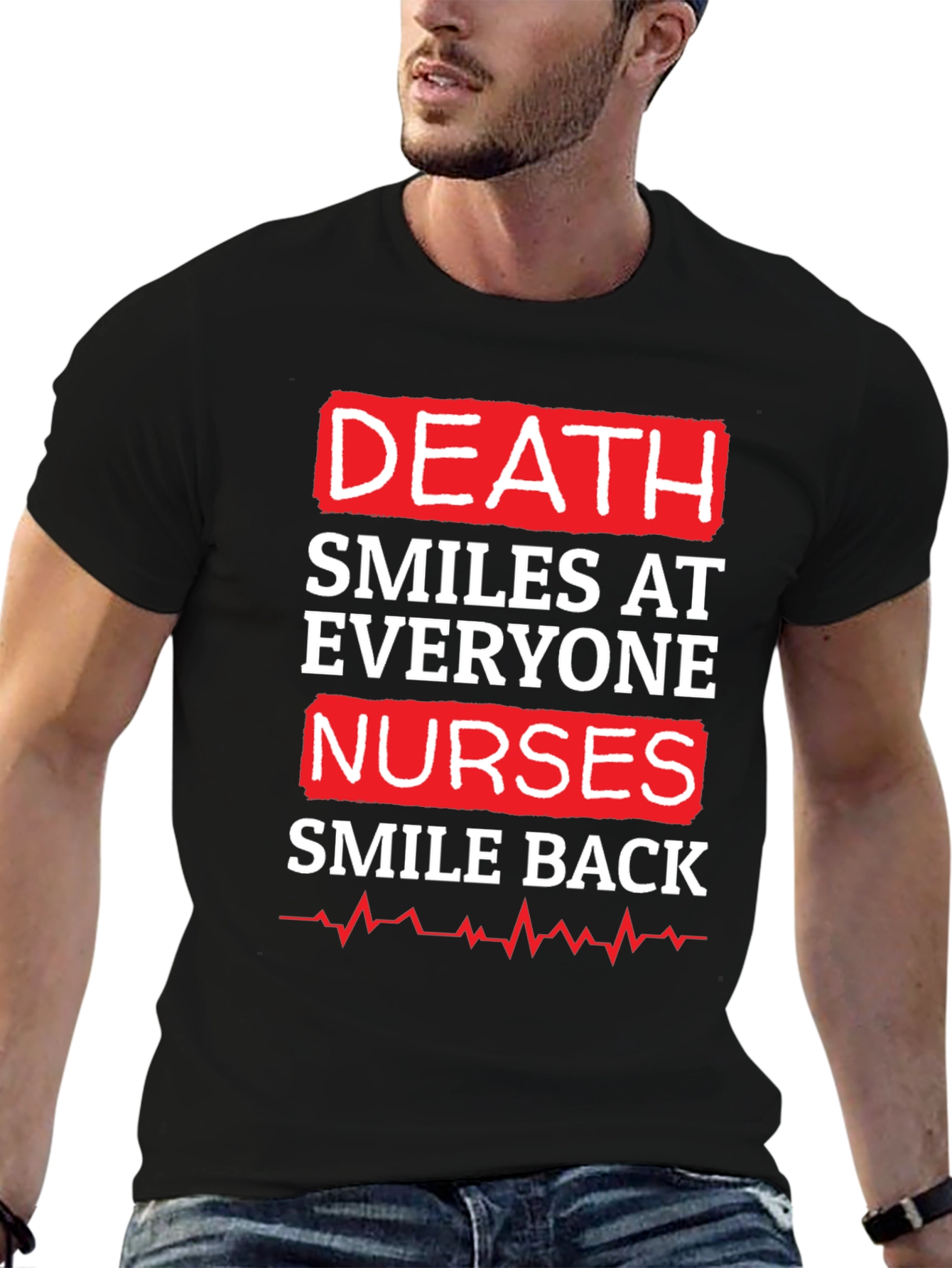 Death Smiles At Everyone Nurse Graphic T-Shirt