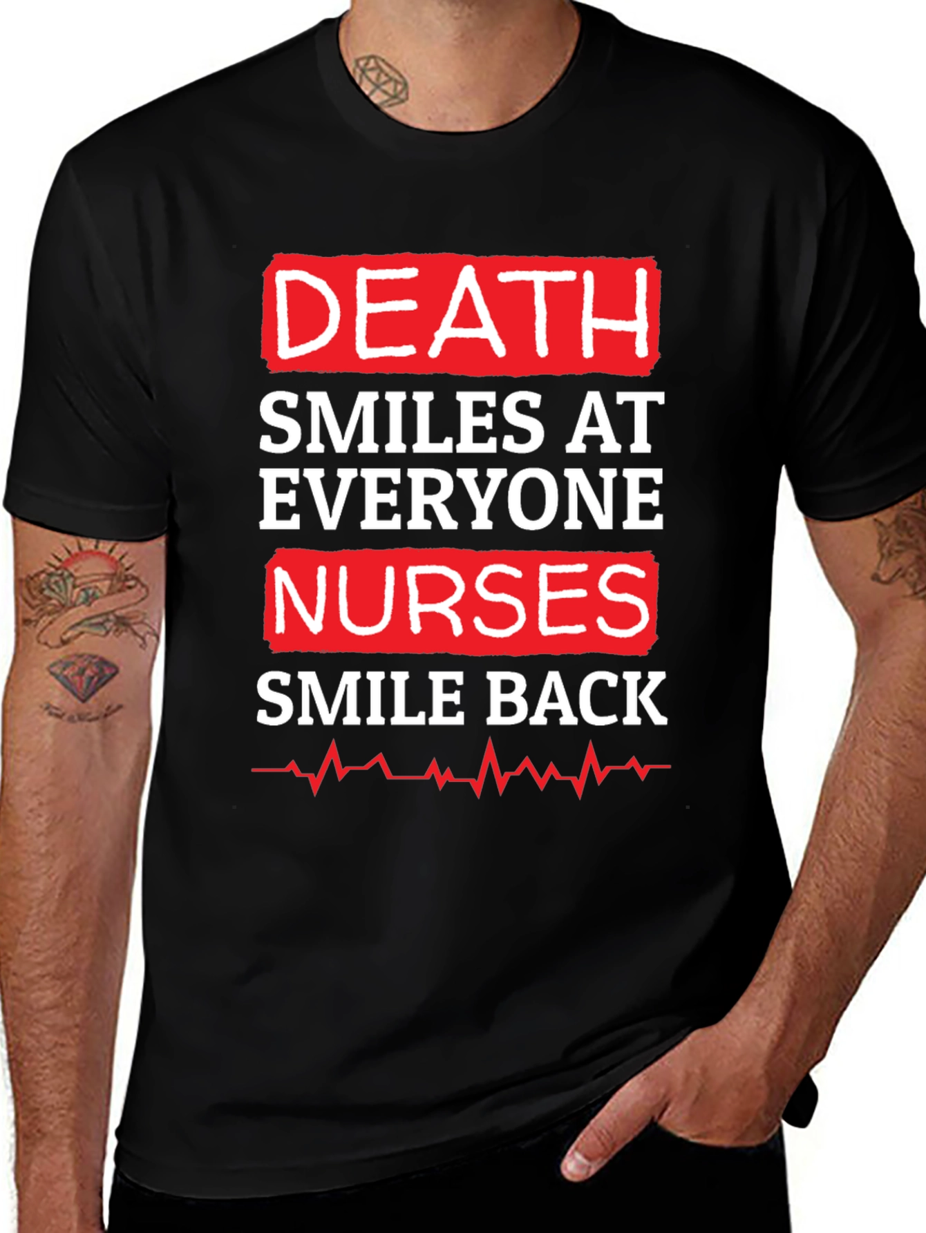 Death Smiles At Everyone Nurse Graphic T-Shirt