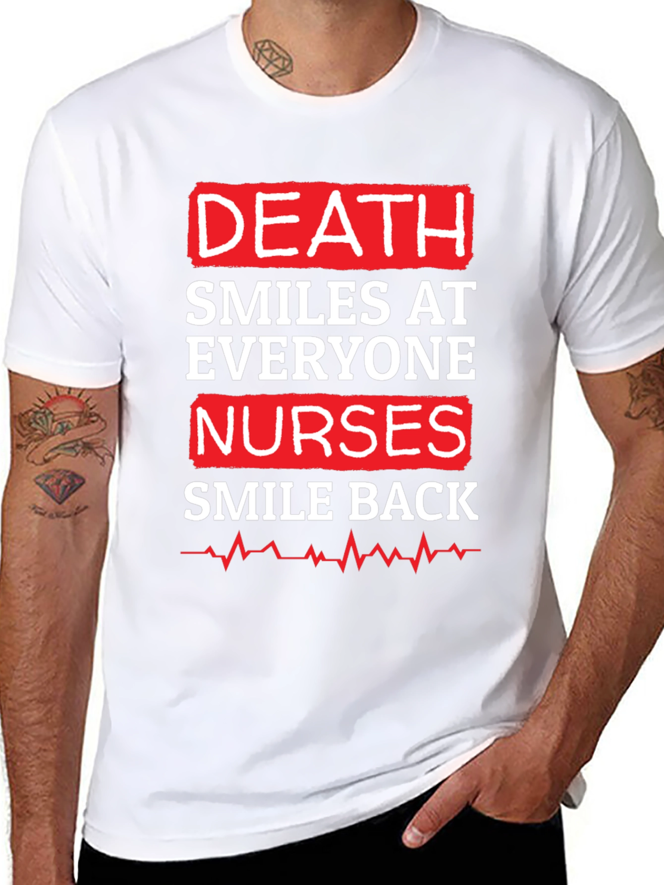 Death Smiles At Everyone Nurse Graphic T-Shirt