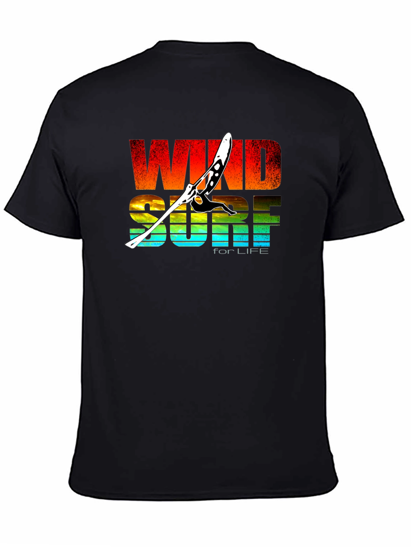 Windsurf for Life Black Graphic T-Shirt