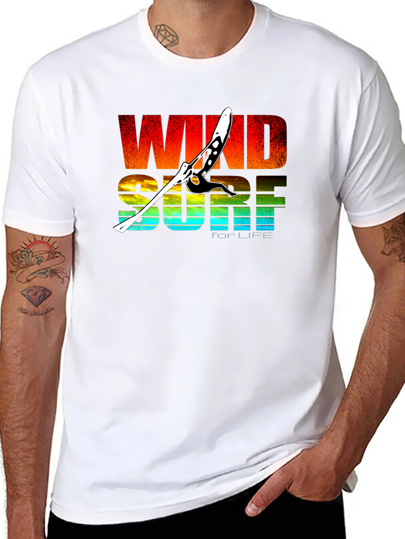 Windsurf for Life Black Graphic T-Shirt
