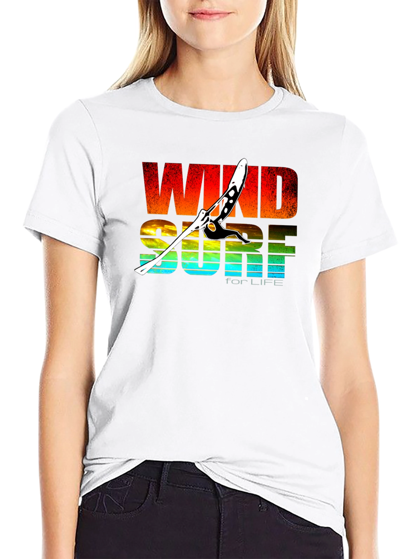 Windsurf for Life Black Graphic T-Shirt