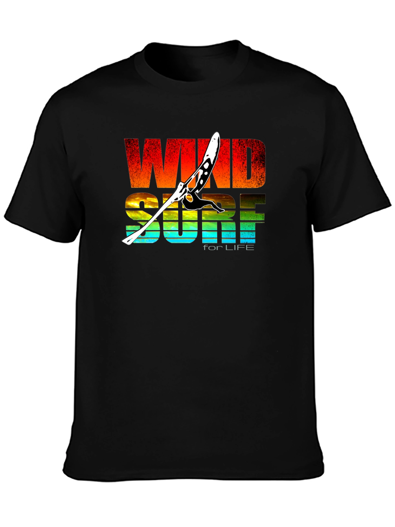 Windsurf for Life Black Graphic T-Shirt