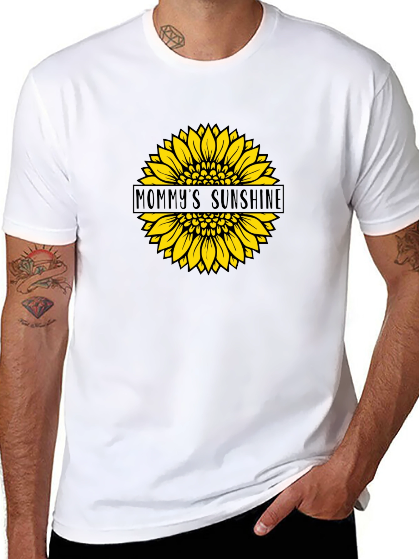 Mommys Sunshine Sunflower Graphic Tee - Black