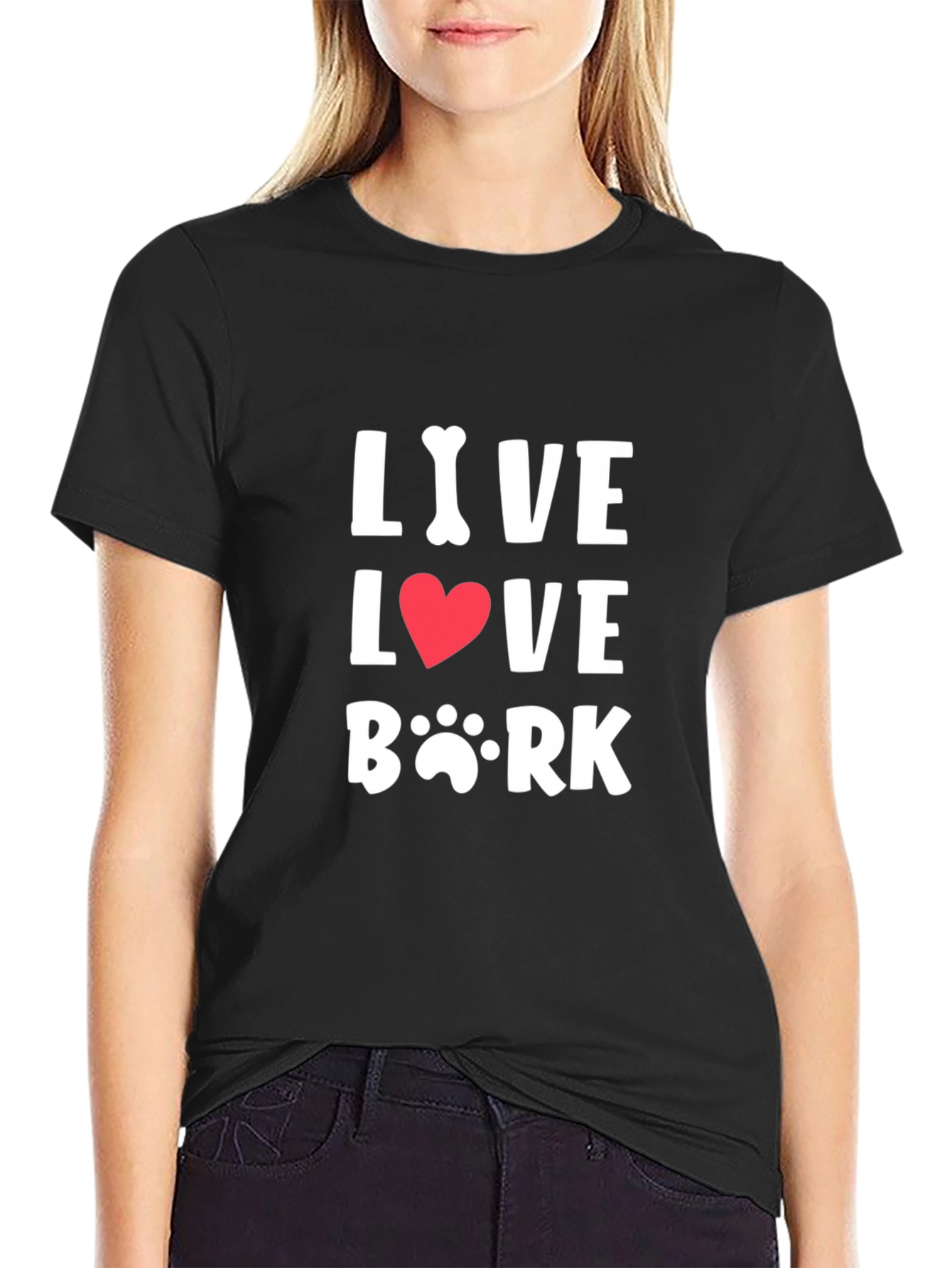 Live Love Bark Black Tee
