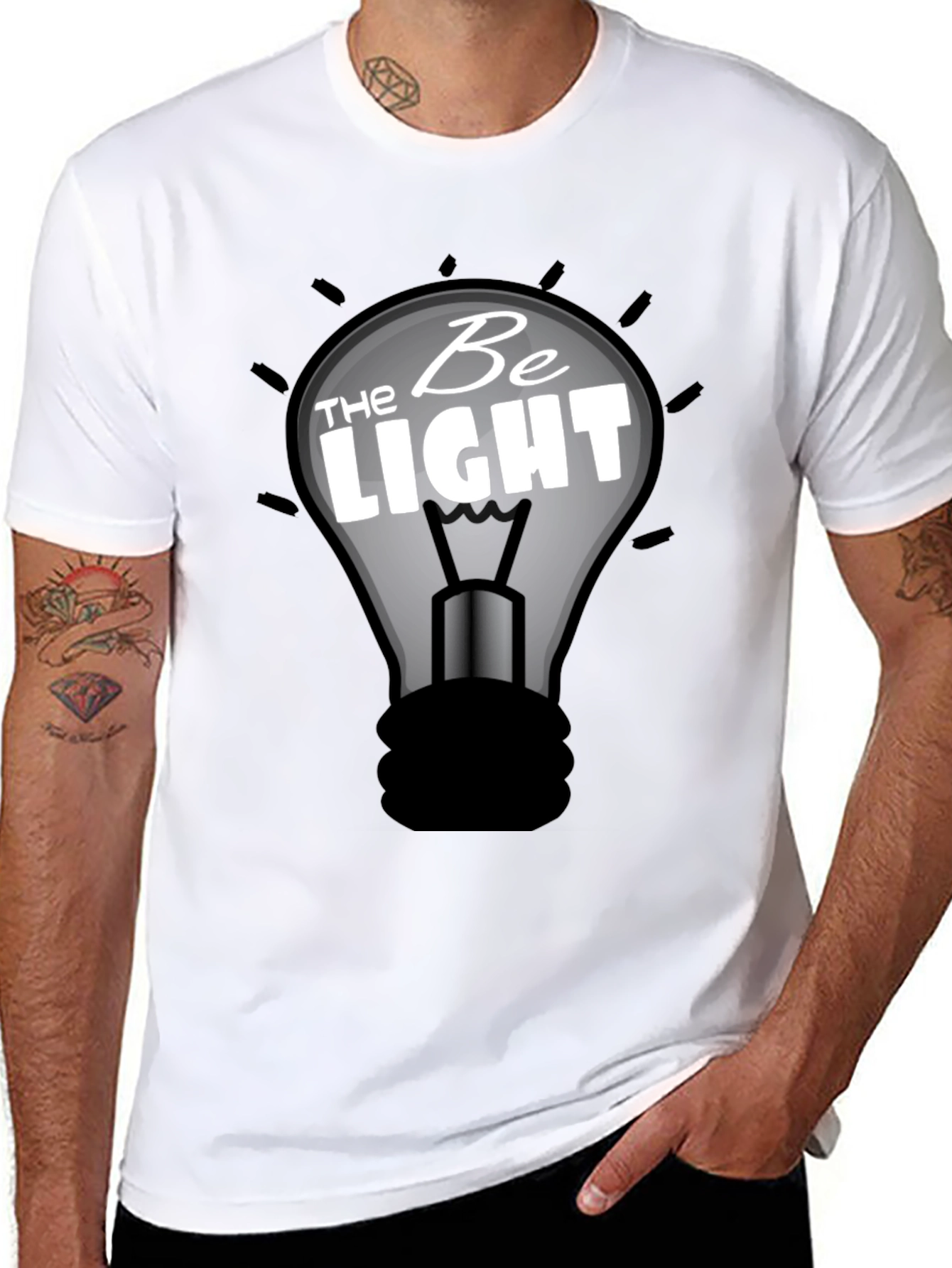 Be The Light Graphic T-Shirt - Black Cotton Tee