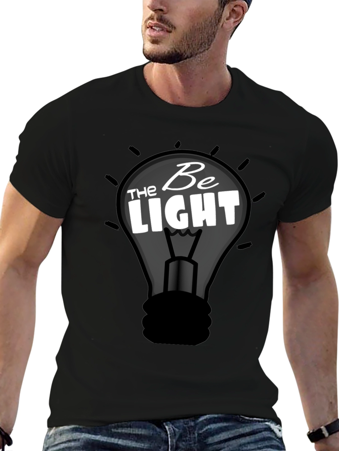 Be The Light Graphic T-Shirt - Black Cotton Tee