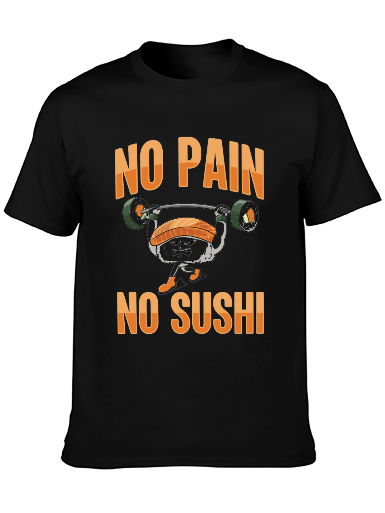 No Pain No Sushi Black T-Shirt