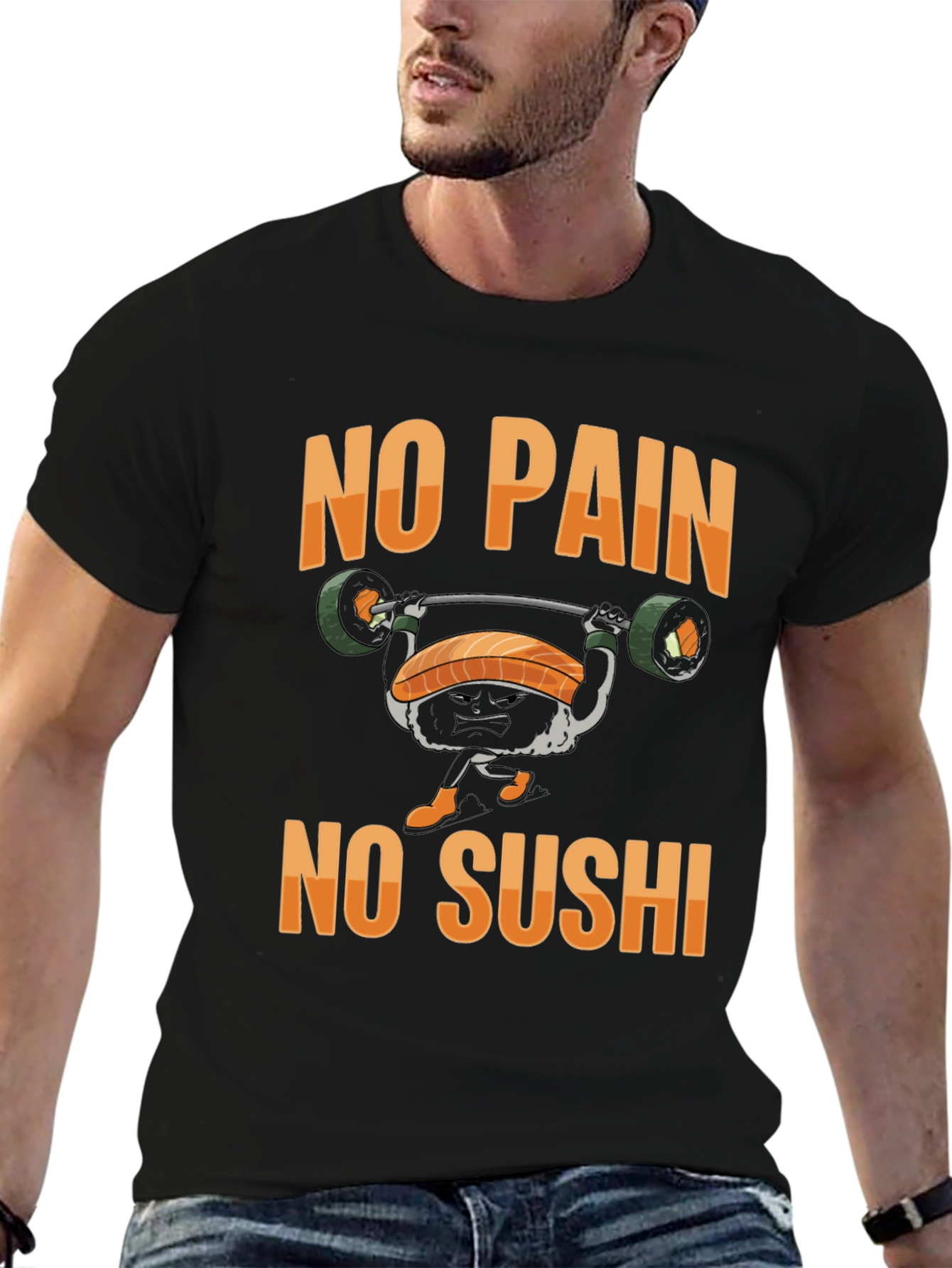 No Pain No Sushi Black T-Shirt
