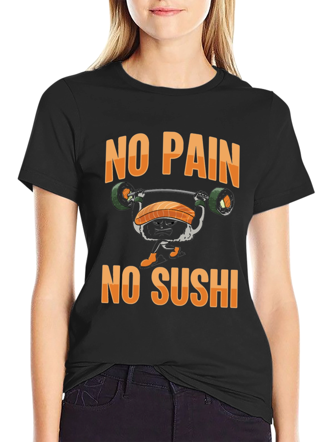No Pain No Sushi Black T-Shirt