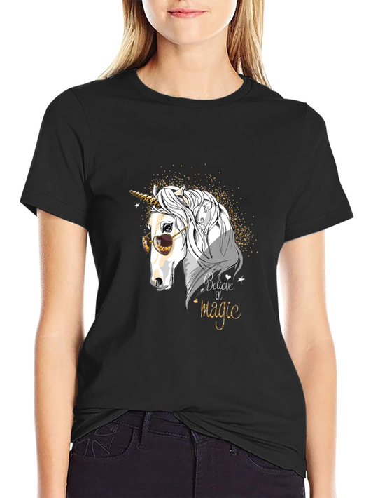 Believe in Magic Unicorn Graphic T-Shirt