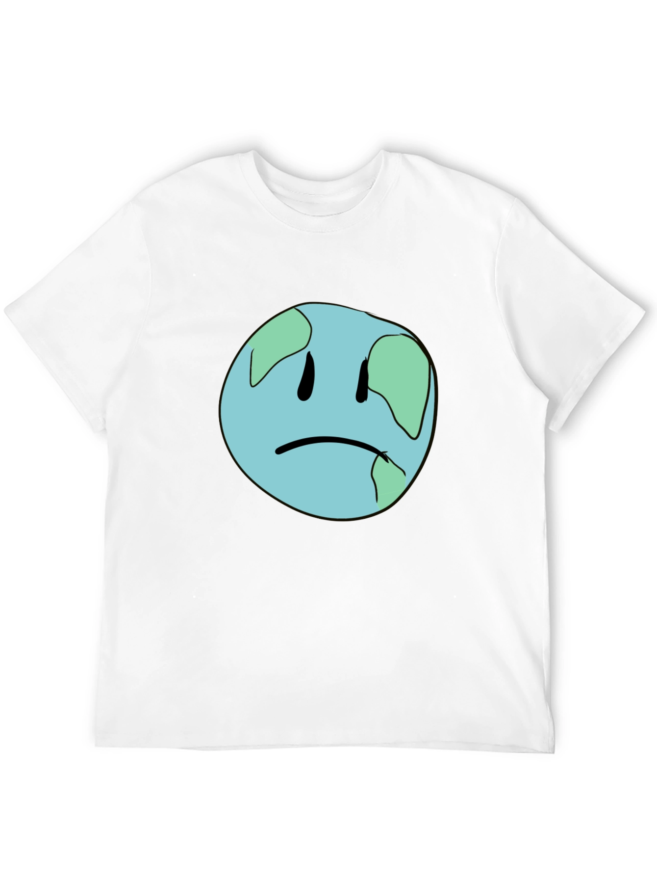 Sad Earth Graphic Black T-Shirt