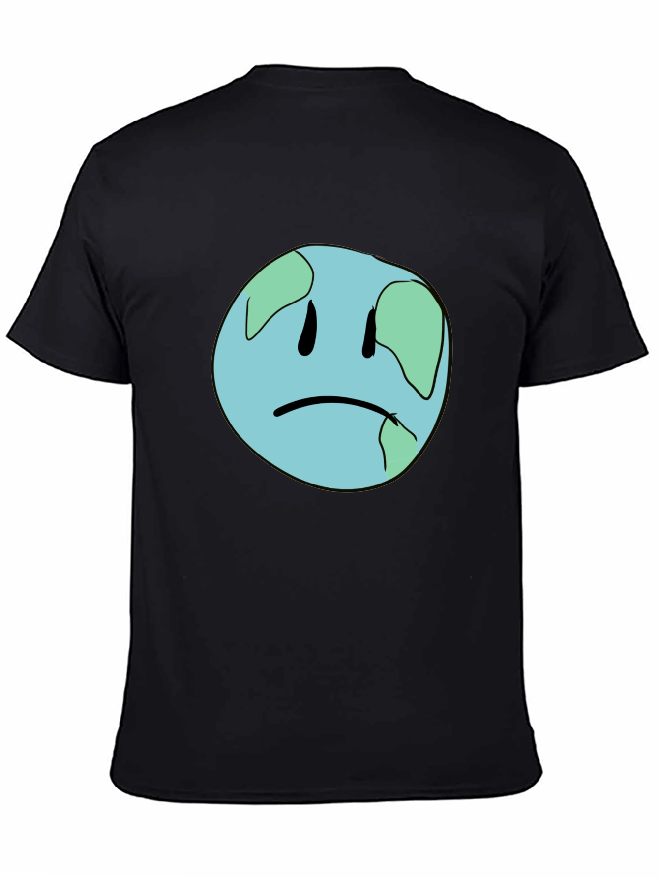 Sad Earth Graphic Black T-Shirt