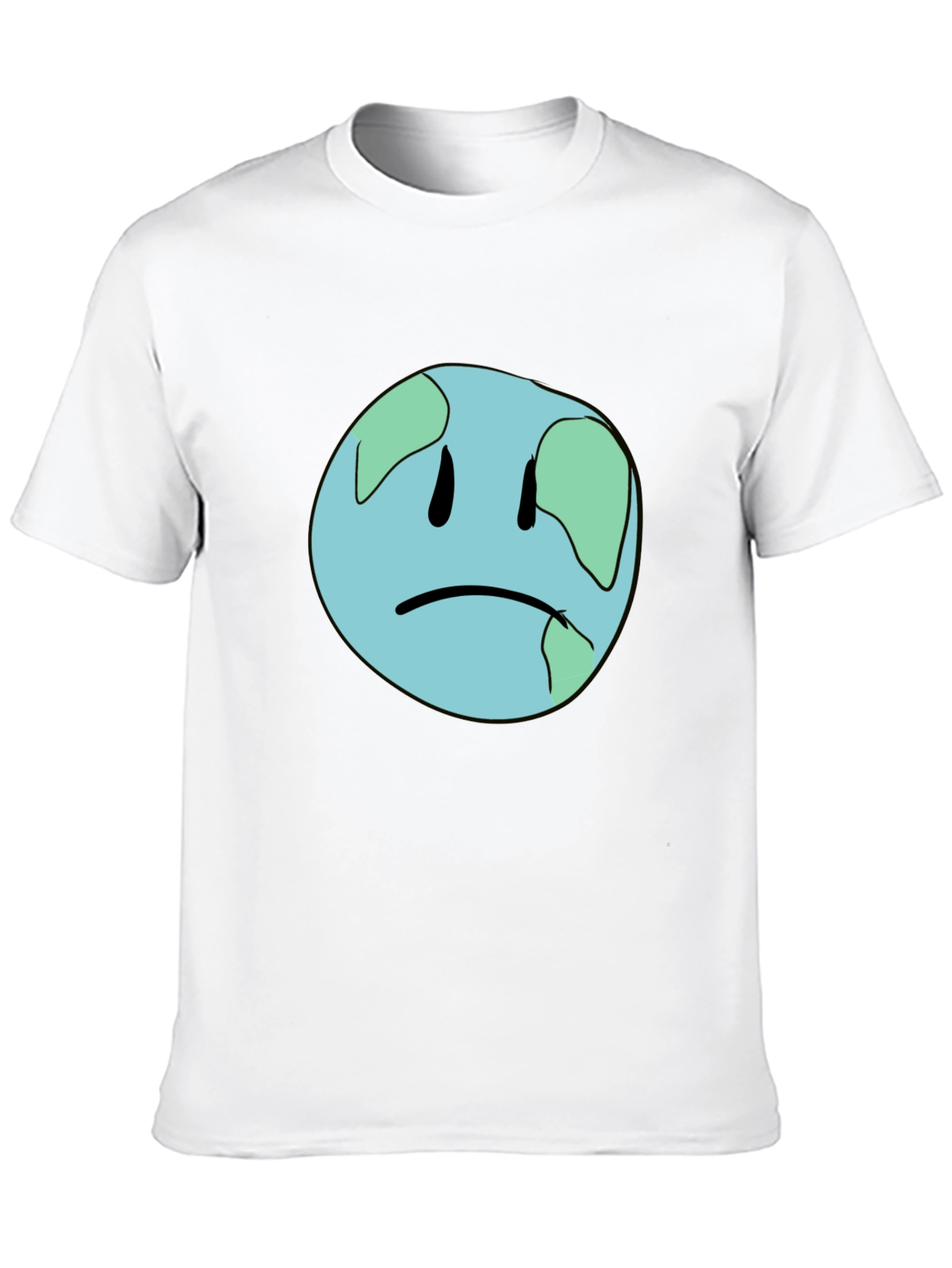 Sad Earth Graphic Black T-Shirt