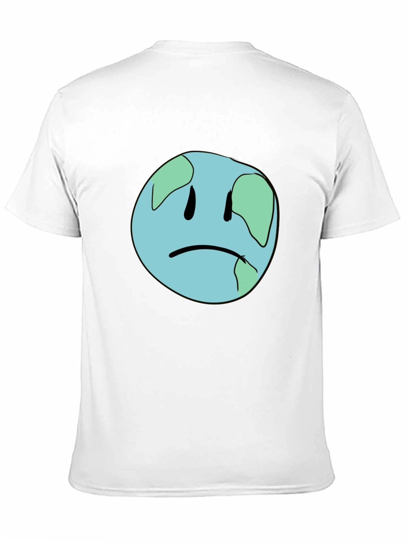 Sad Earth Graphic Black T-Shirt