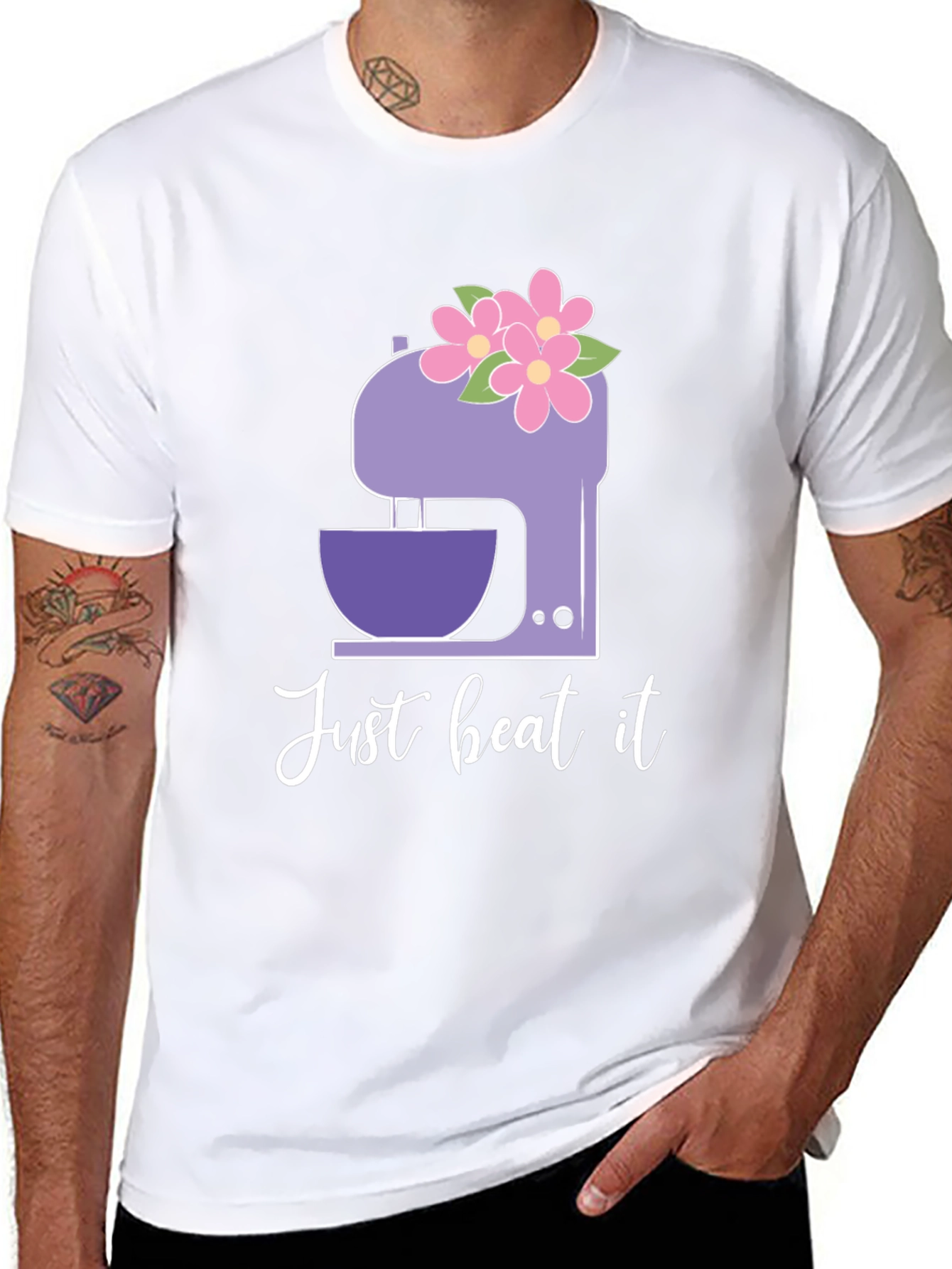 Just Beat It Floral Mixer Graphic Tee