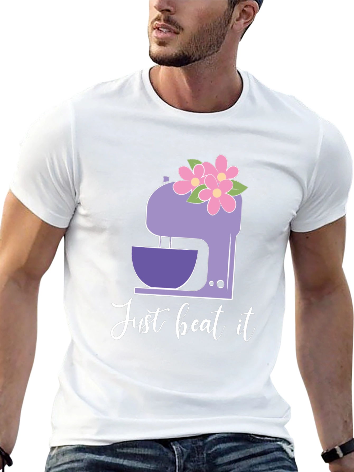 Just Beat It Floral Mixer Graphic Tee