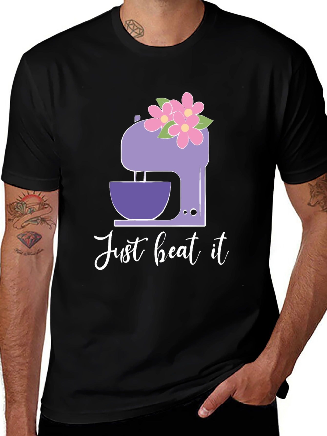 Just Beat It Floral Mixer Graphic Tee