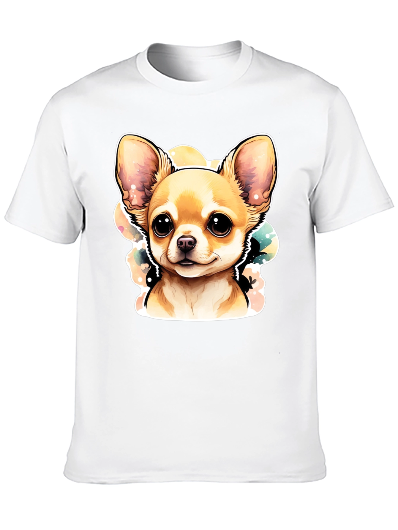 Cute Chihuahua Dog Graphic Black T-Shirt
