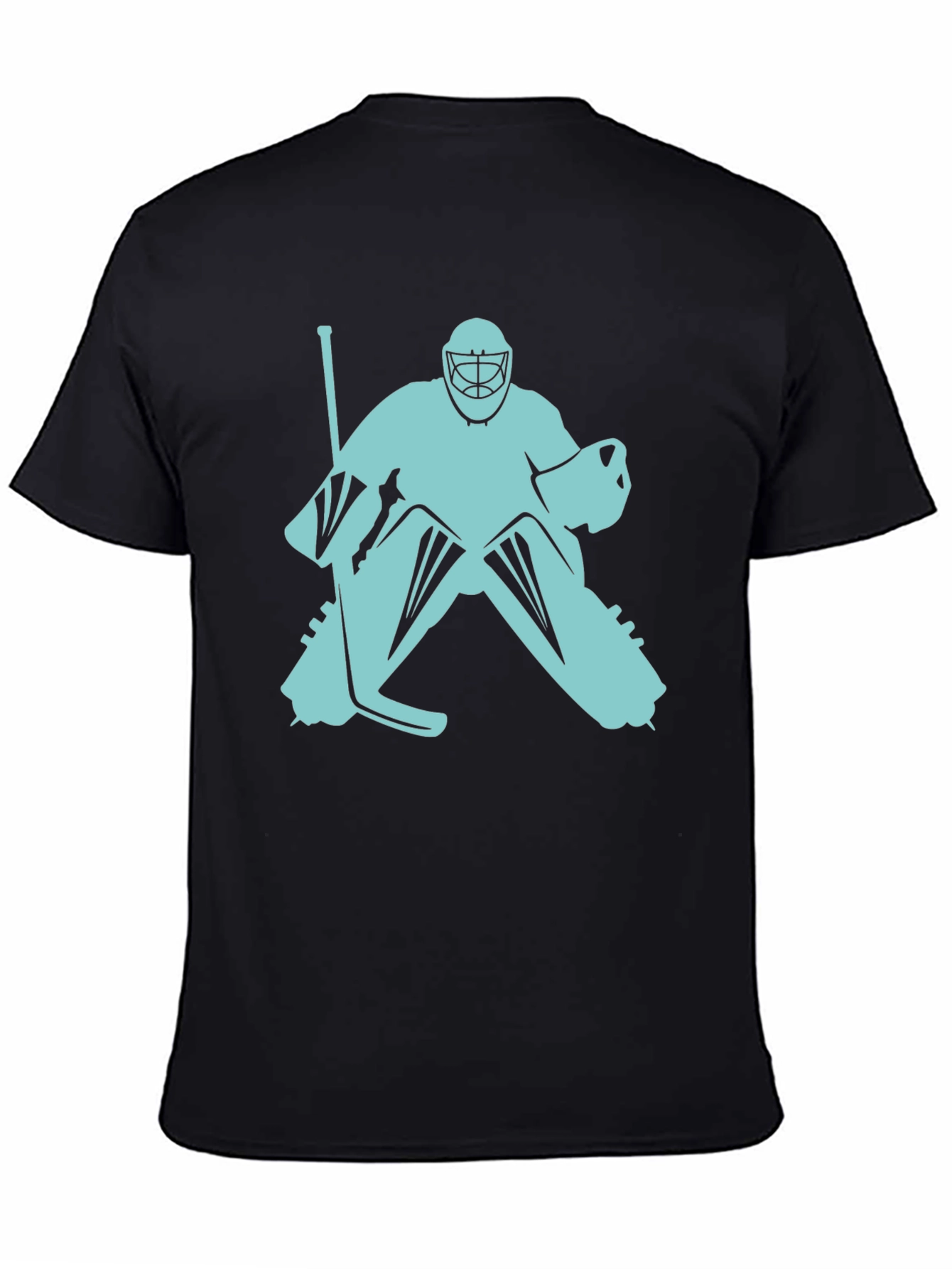 Hockey Goalie Graphic Tee - Black Cotton T-Shirt