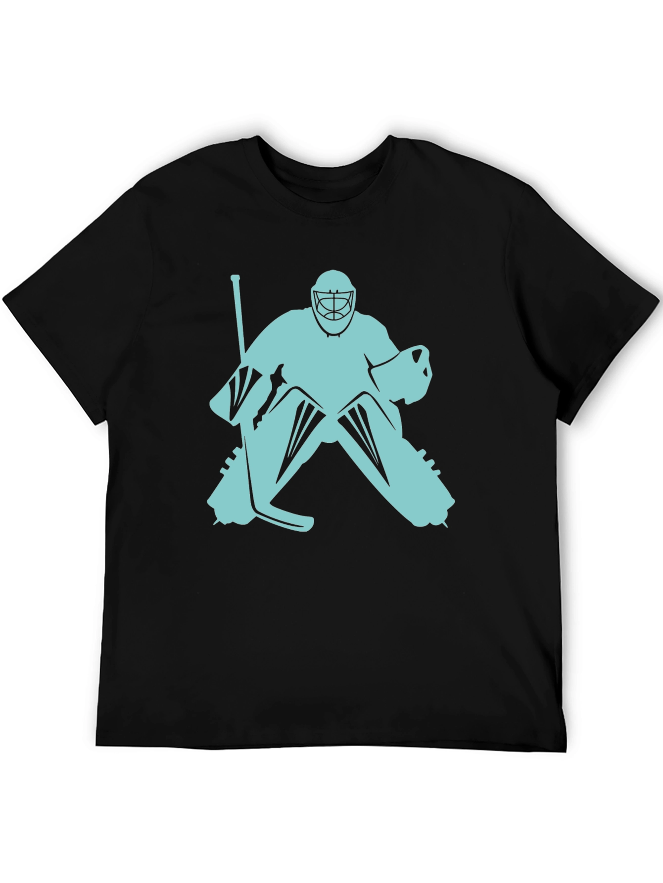 Hockey Goalie Graphic Tee - Black Cotton T-Shirt