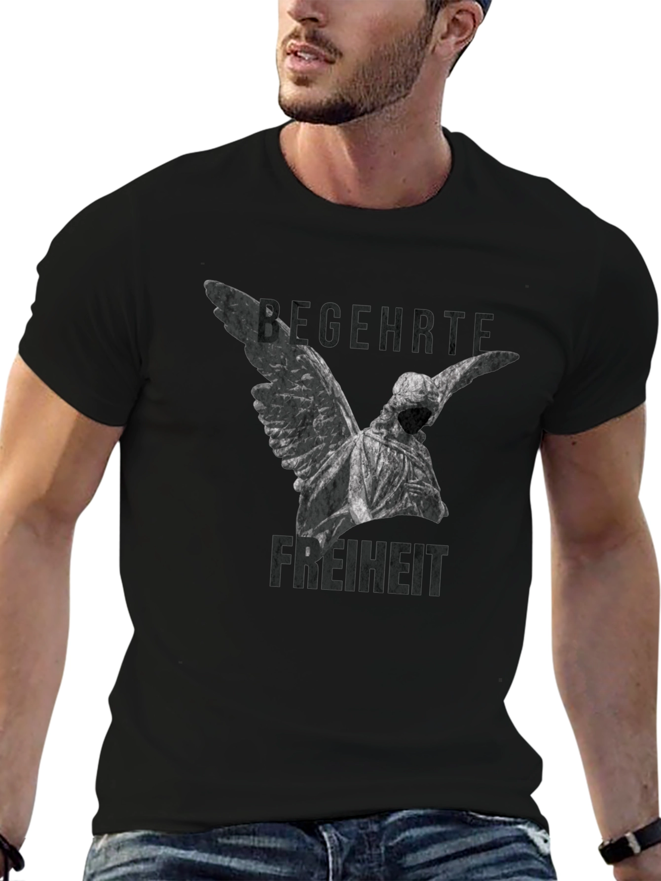 Angel Statue Graphic Tee - Begehrte Freiheit T-Shirt