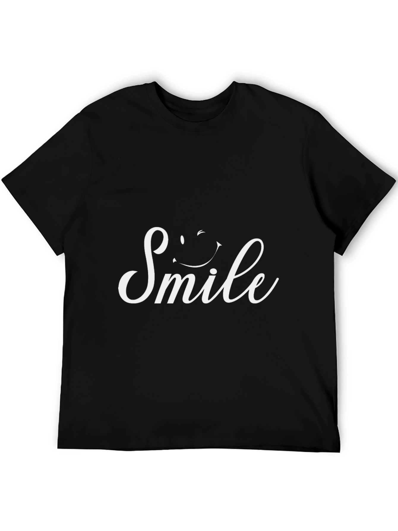 Smile Graphic Print Black T-Shirt