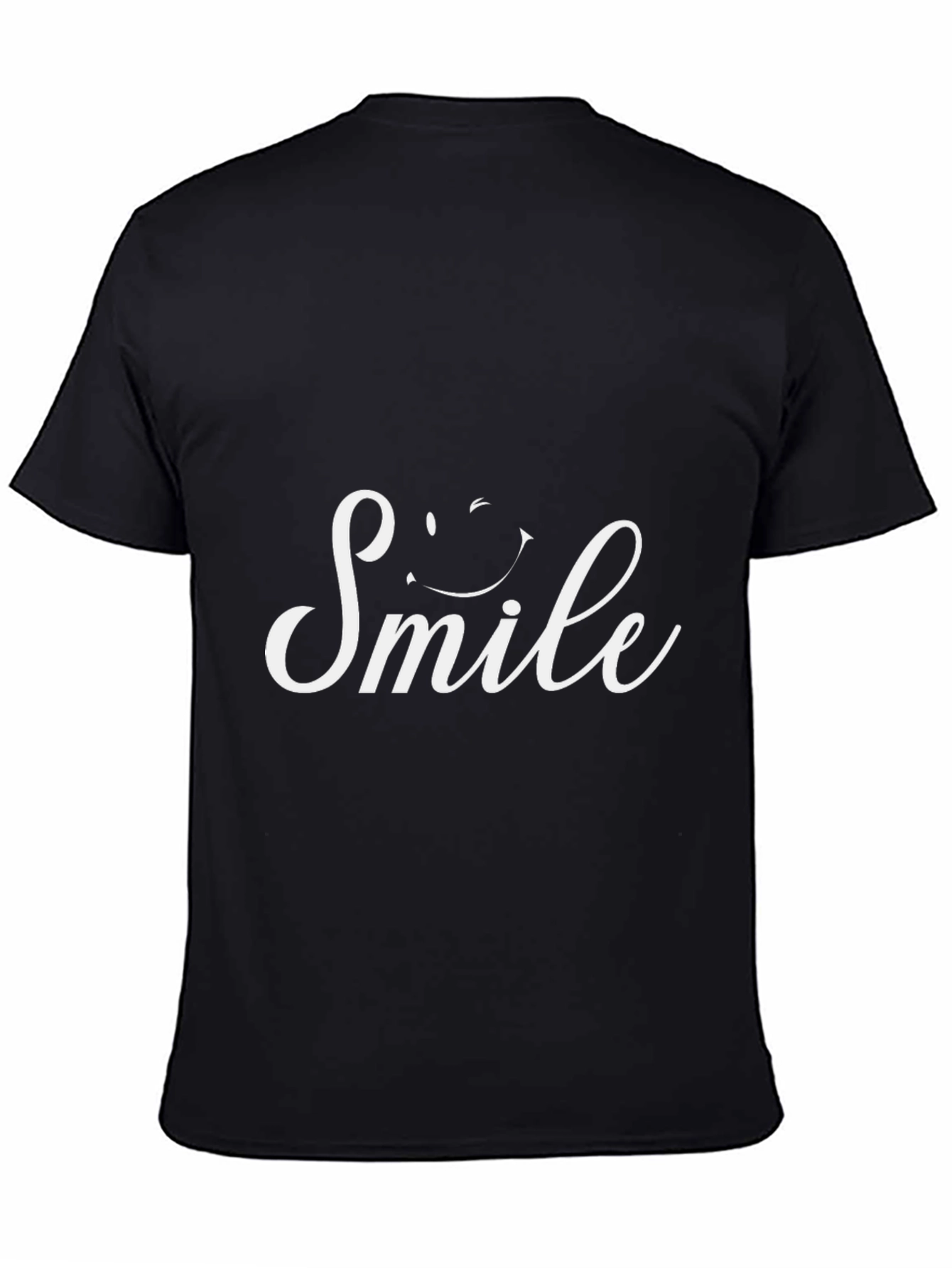 Smile Graphic Print Black T-Shirt