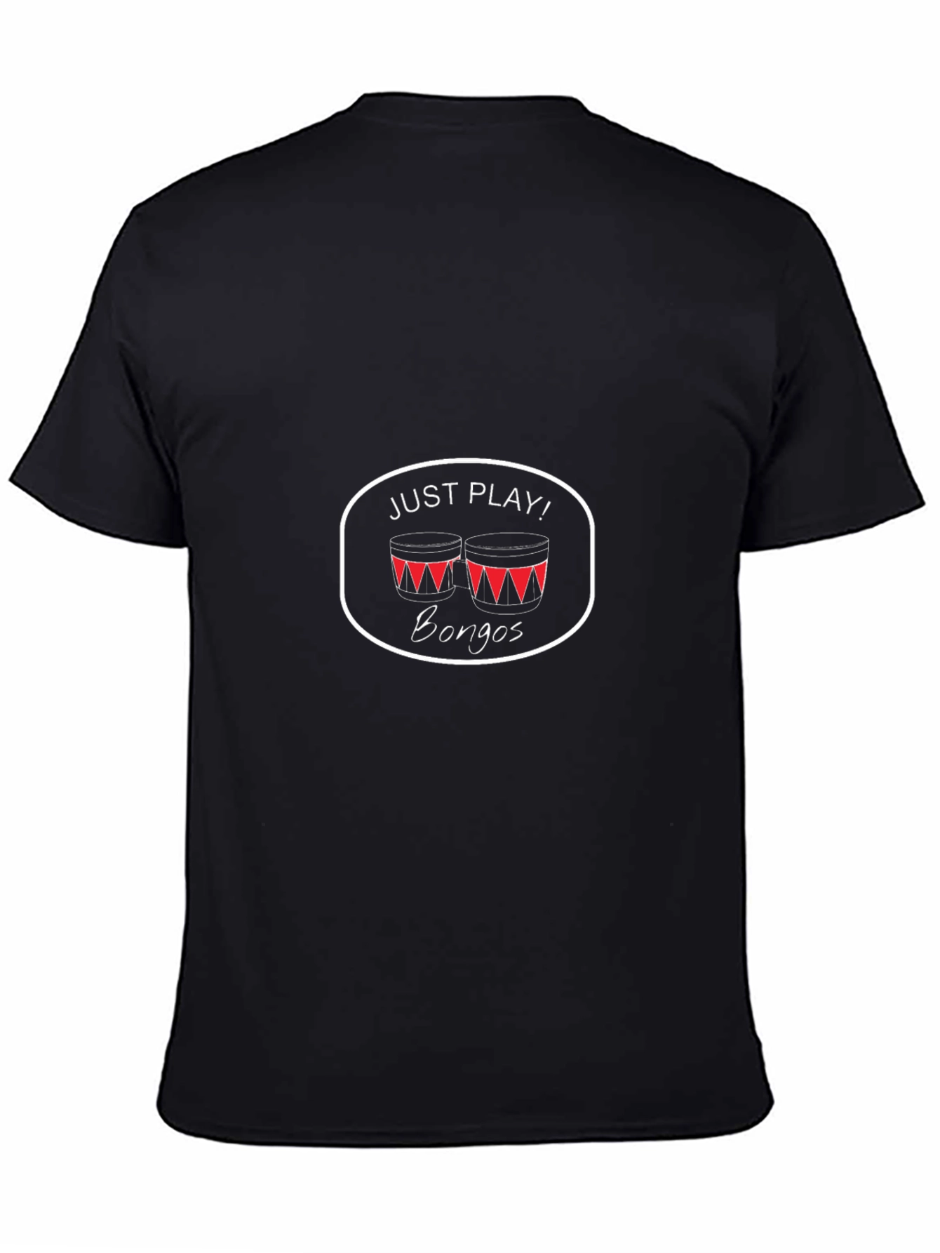 Just Play Bongos T-Shirt - Black Cotton Tee