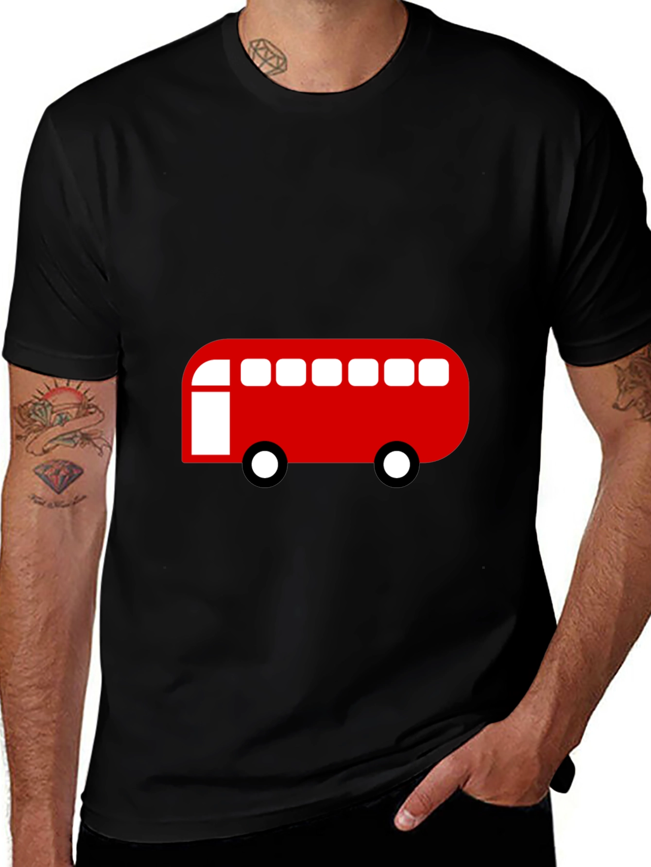 Red Bus Graphic Tee - Classic Style