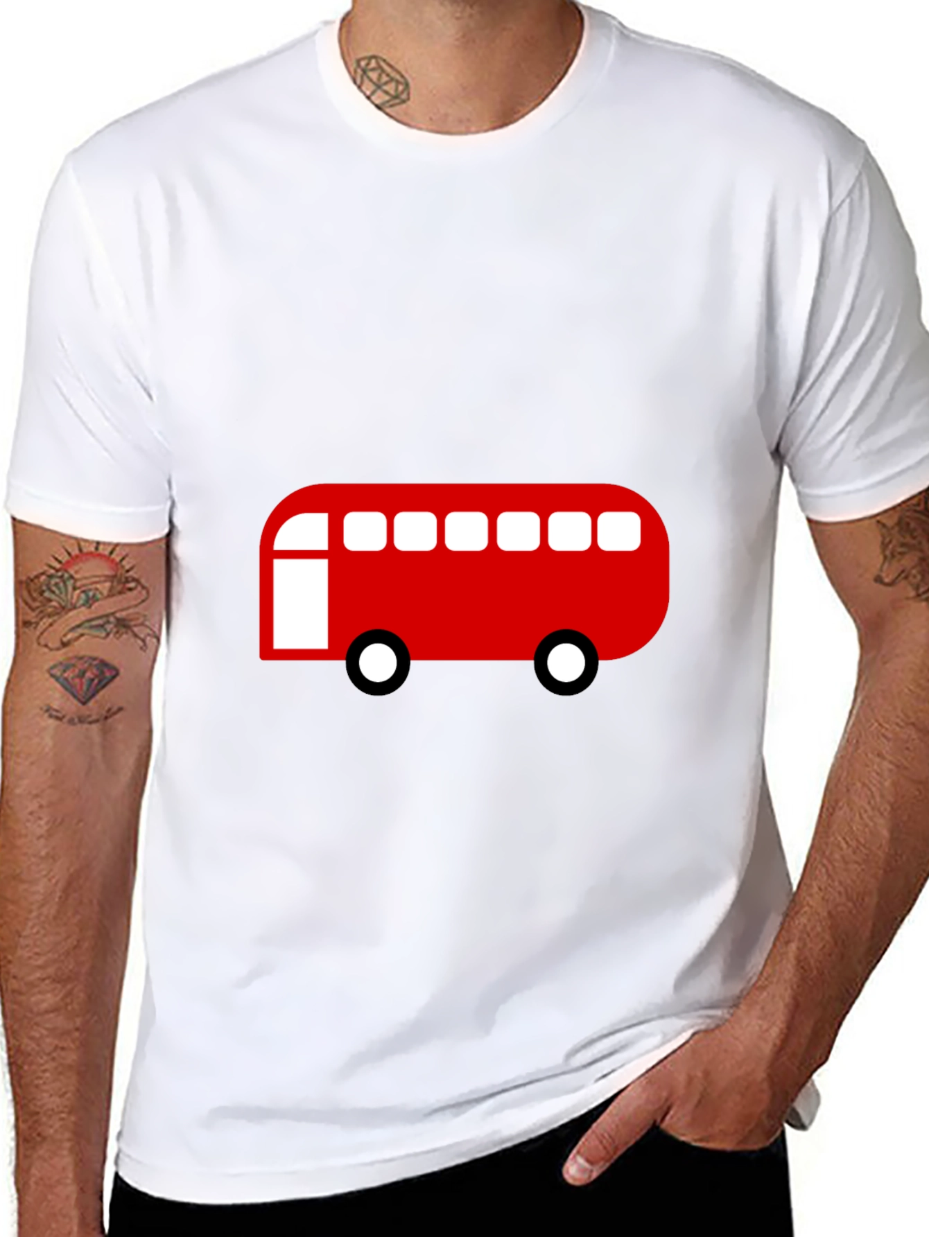 Red Bus Graphic Tee - Classic Style