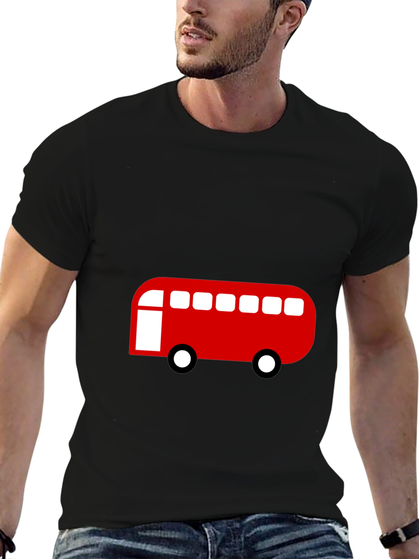 Red Bus Graphic Tee - Classic Style