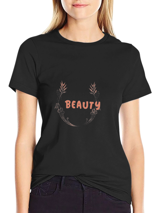 Beauty Graphic Tee - Stylish Black T-Shirt
