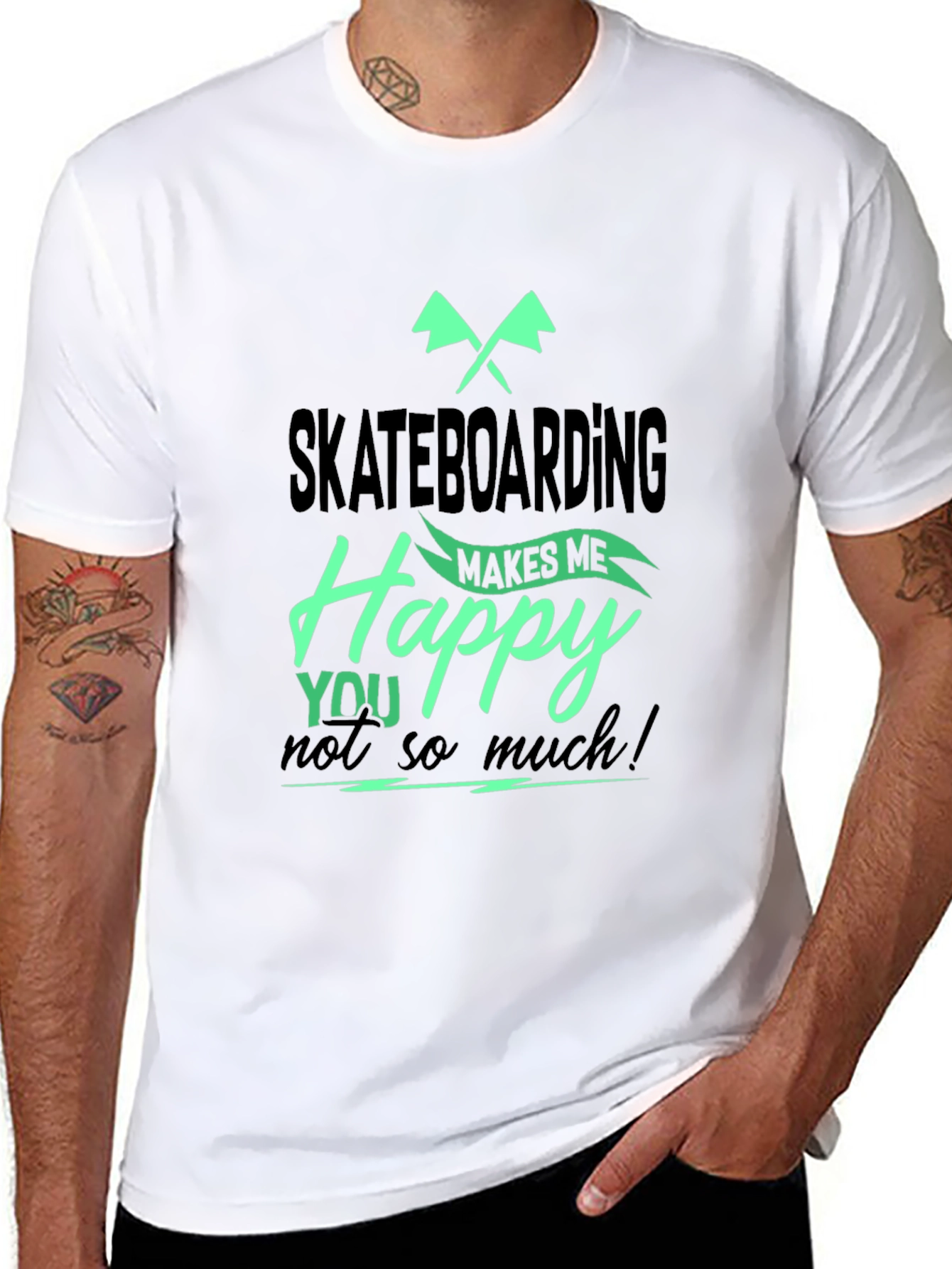 Skateboarding Makes Me Happy Graphic Tee